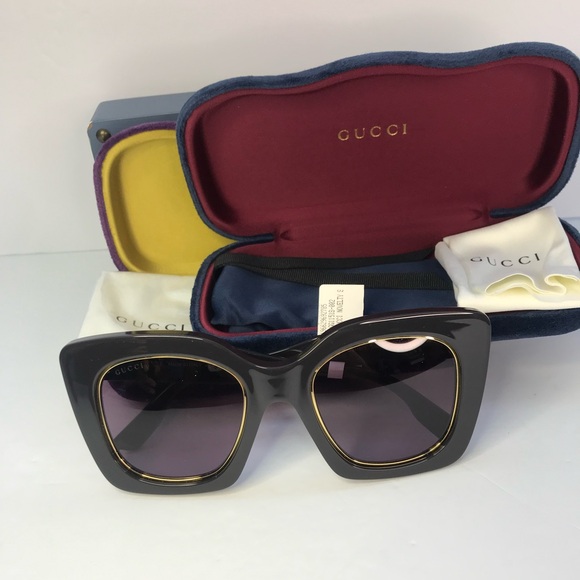 New Authentic Gucci GG1151S 002 51 Grey Violet Sunglasses - Picture 6 of 14